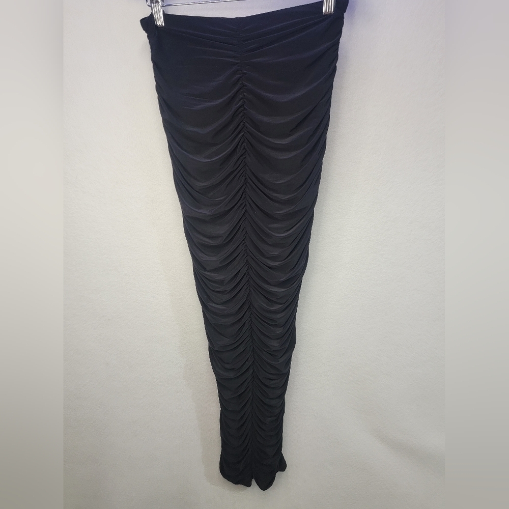 naked wardrobe Black Ruched Midi Skirt - Picture 8 of 11